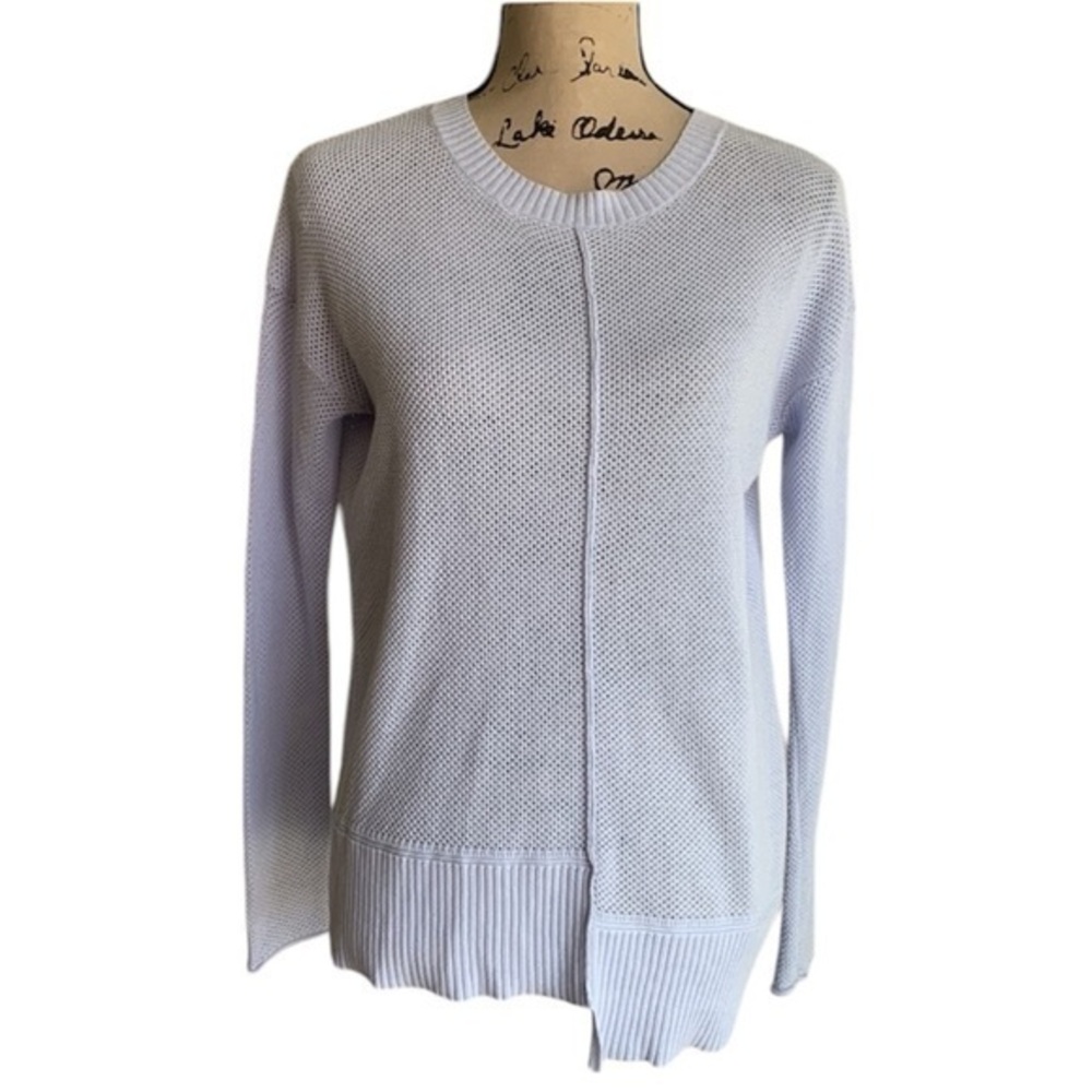 Lisa Todd Mesh Knit Asymmetrical Hem Lavender Top Sz XS
